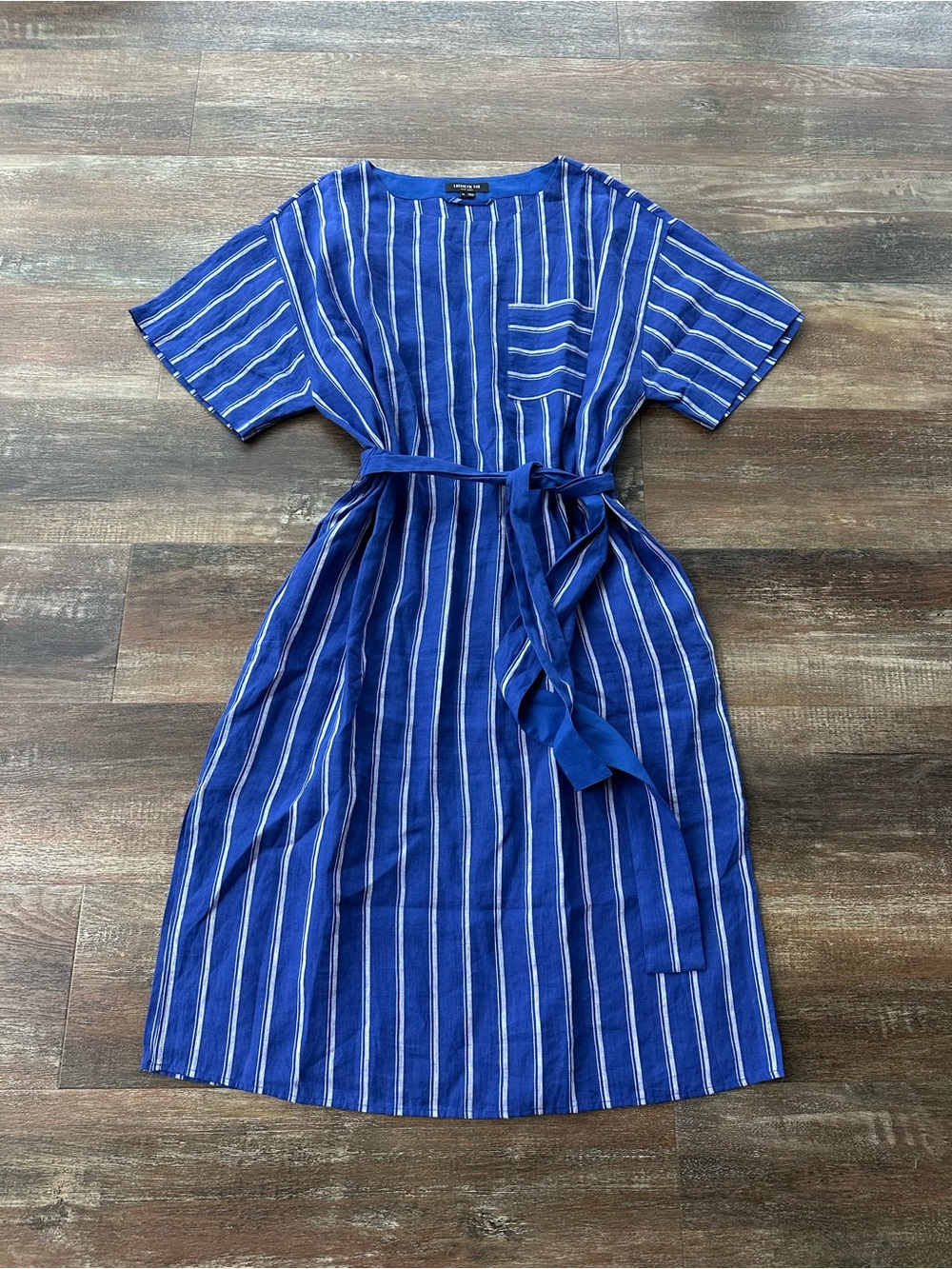 Lafayette 148 New York Stripe Linen Dress Size XL